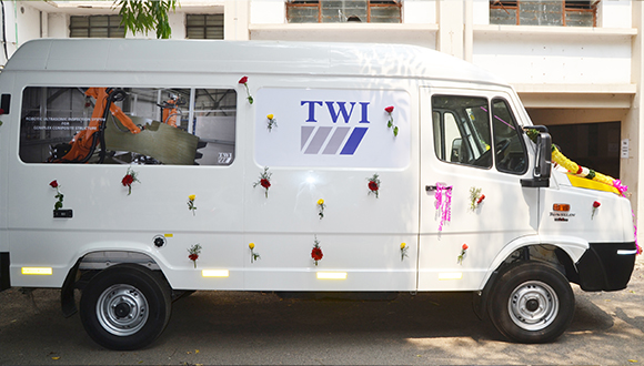 View of mobile training van donated to QUNEST Foundation