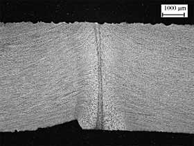 Fig.6. Micrograph of the bond line from section A1, showing the grain flow