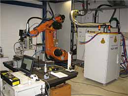 Fig.1. Set-up used for the trials with a YRL-4000 Yb-fibre laser at the IWS facilities (Dresden, Germany) 