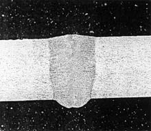 Fig.1. Autogenous CW CO 2 laser butt weld in 6061(2 mm thick) alloy using 5kW at 6.0m/min.