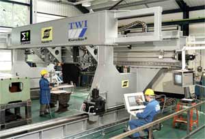 Fig.6. TWI's new friction stir welding machine. This is the largest laboratory FSW machine which can weld industrial prototypes of up to 8 x 5 x 1m with more than 18mm material thickness