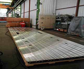 Fig.8. Friction stir welded roof panel produced at Hydro Marine Aluminium for Sapa for delivery to Alstom LHB