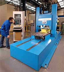 Fig.3. Photograph of the precision FSW machine that was used to perform all of the 20mm thick welds in this study