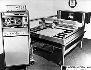 Fig.6. First 2 axis moving optics CO 2 laser cutting machine (1975) Photo courtesy of Laser - Work AG