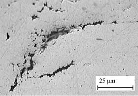 Fig.17. Evidence of partial melting on retreating side of nugget in FSW of 6 mm thick AA7050-T7451 alloy[164]