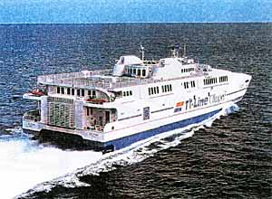 Fig. 2. High speed aluminium ferry containing numerous friction stir welded components.(Hydro Aluminium).