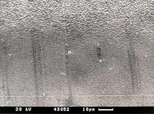 Fig.2a) Scanning electron micrograph of etched weld 126