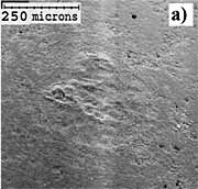 Fig.11. Surface after fretting test of: 11a) Keronite coating (no visible damage) 