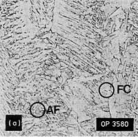  Fig.7. Representative microstructures, 7018 weld metal a) Low dilution, as-deposited
