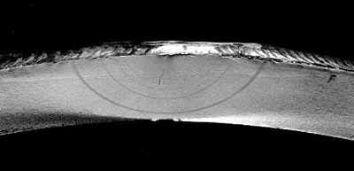 Fig.1. Beachmarks on the fracture surface of specimen T1-3