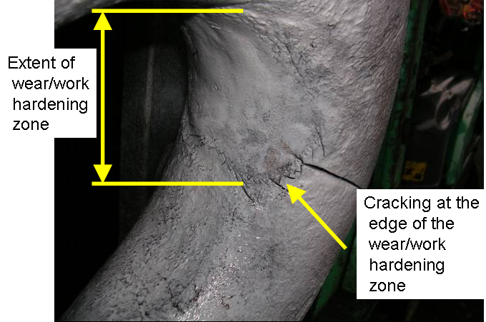 Figure 2 Cracks observed at the periphery of the interlink contact zone.