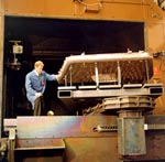 The copper firebox was repaired in TWI's state-of-the-art electron beam chamber