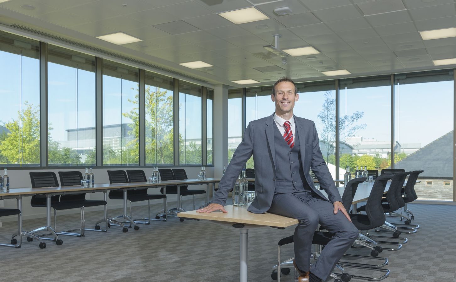 Andrew Bell, new manager of the Granta Centre, in one of its modern conference rooms