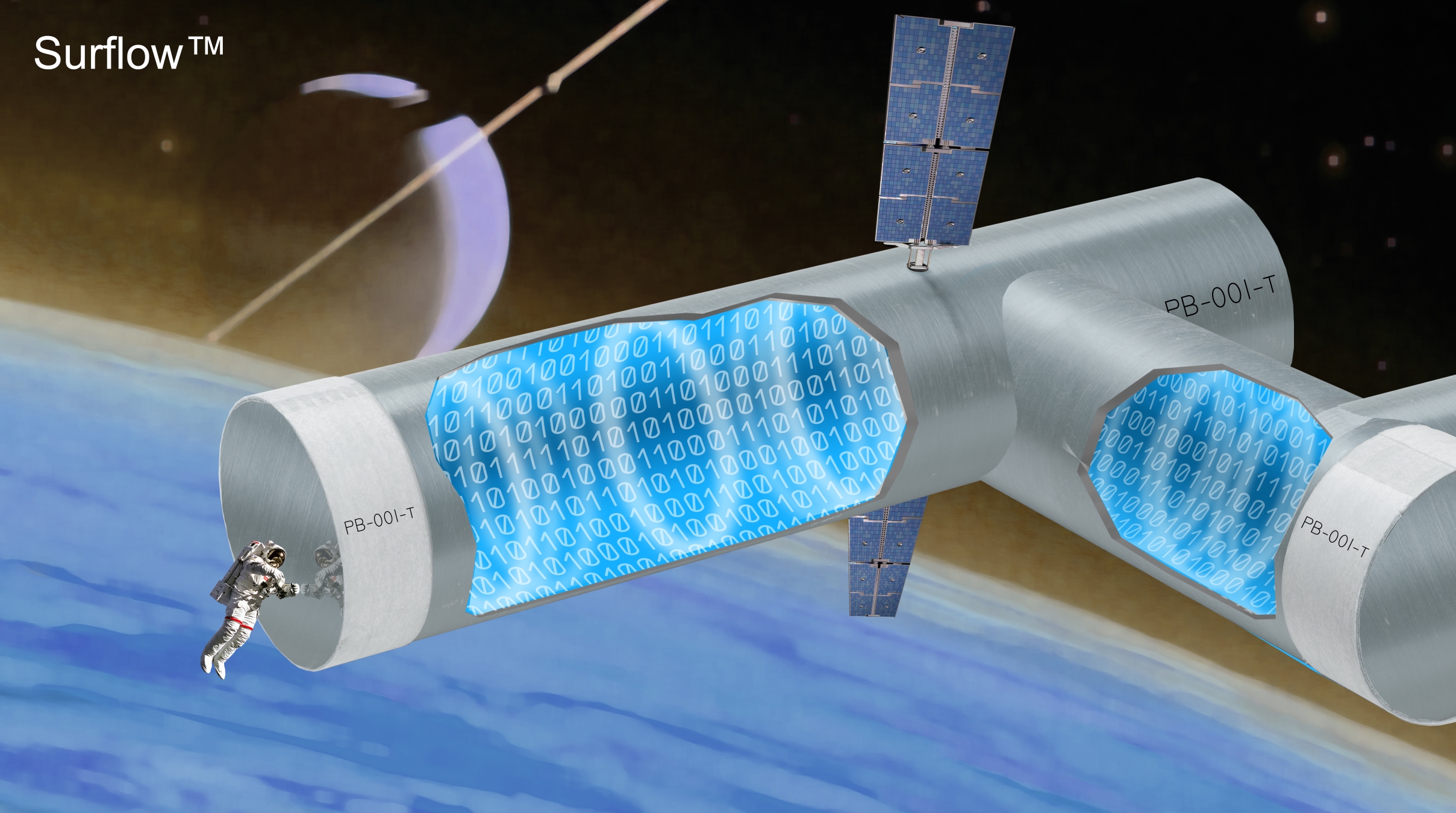 An artist's impression of SurFlow being used in an advanced aerospace application