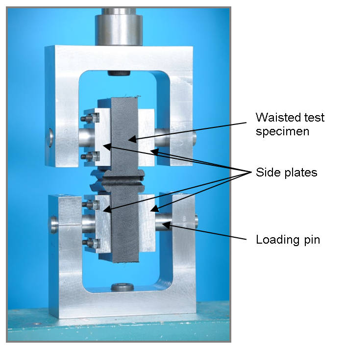 Fig. 18 Experimental set up for tensile test with waisted specimen