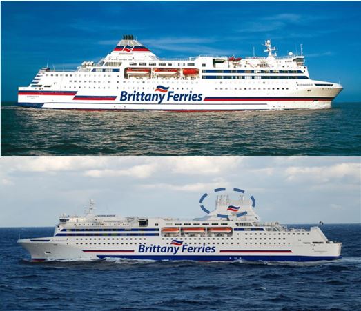 Figure 6: M/V Normandie before and after retroffiting (©: BRITTANY FERRIES)