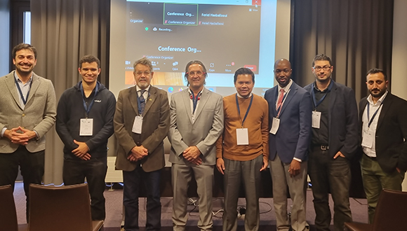 Paul (3rd from the right) alongside fellow presenters at The World Conference on Mechanical Engineering in Berlin, Germany. Photo: Paul Sukpe
