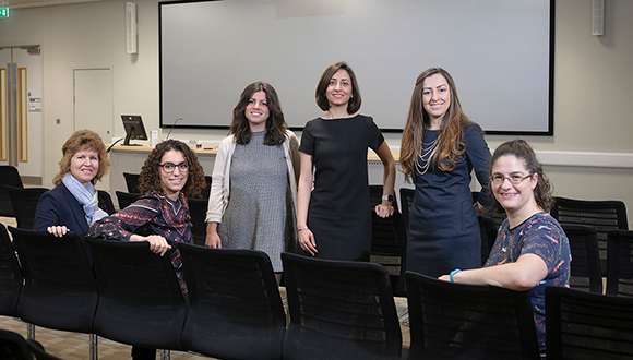 Farnoosh (centre) and her fellow members of the The Tipper Group Committee. The Tipper Group encourages diversity into engineering and science, by providing inspirational talks and support. Based at TWI Ltd. Photo: NSIRC / TWI Ltd