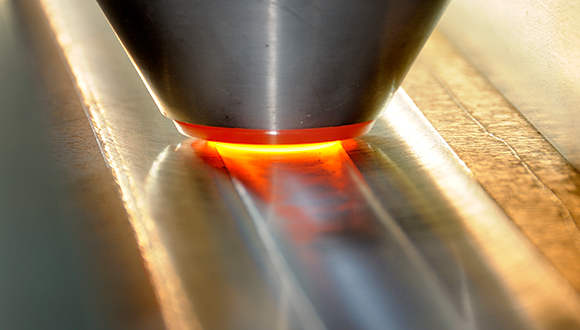 Friction stir weld in steel. Photo: TWI Ltd