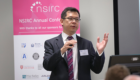 Prof Tat-Hean Gan, presenting at the NSIRC Annual Conference of PhD research in 2019. Photo: TWI Ltd