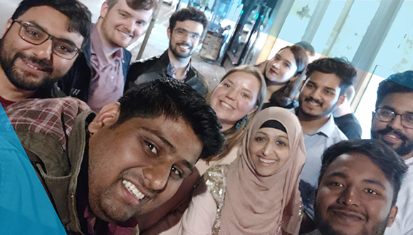 Vishal and some of his fellow students from NSIRC on an evening in Cambridge. Photo: VIshal Vats