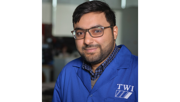 Hesham Yusuf, NSIRC and University of Sheffield PhD student at TWI in Cambridge. Photo: TWI Ltd