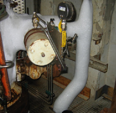 Abbildung 1. Vereiste Gasfederleitungen