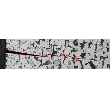 Figure 2. Schematic showing crack development due to HTHA ahead of general attack at the surface