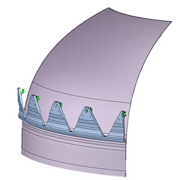 Figure 3. Tank end-skirt mounting interface used in the Eurostar NEOSAT design (dome section)