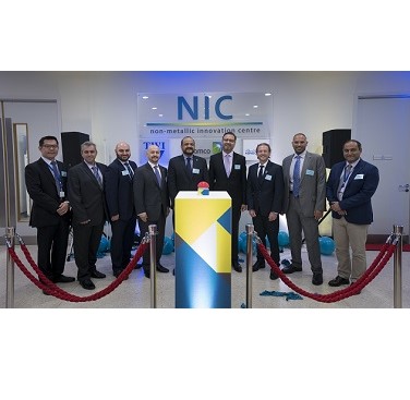 Mihalis (second left) at the opening of the Non-Metallic Innovation Centre