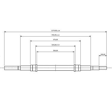 Figure 1. Technical drawing of the tested axles