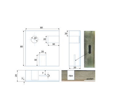 Abbildung 1. Sandwich-Struktur aus E-Glas/Vinylester mit Glasfasern in den Richtungen 0°/45°/90°/-45°