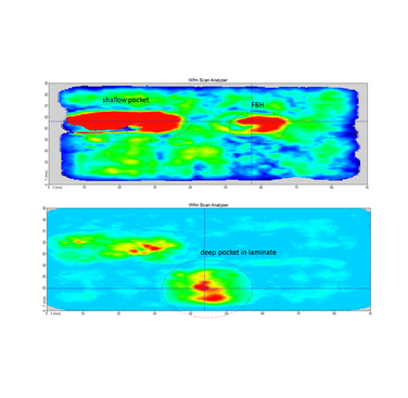 Figure 3. C-scan displays from the composite structure.