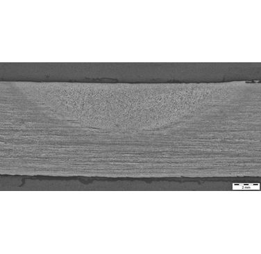 Figure 2. A macrograph of the BOP weld taken from the end of the wear assessment plate