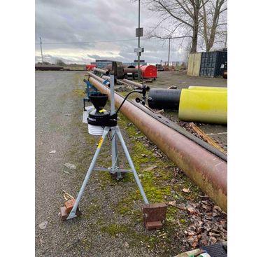 Figure 1. (left) Pipe before installation (right) WrapSenseLD installed with Weather Station