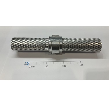 Figure 2. Double-sided RFW stranded cable to stranded cable via small aluminium puck