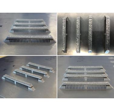 Figure 2: SLM double cantilevers (after wire cutting)