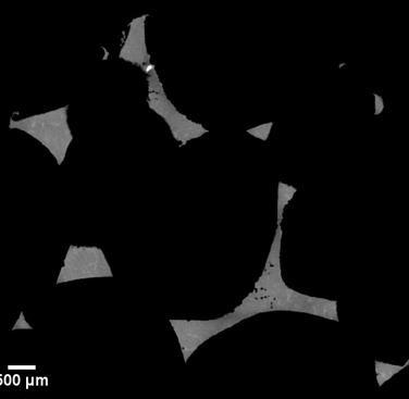 Figure 18. 2D cross-section perpendicular to the load direction of the Al open-cell foam in the undeformed condition