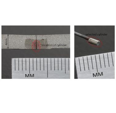 Figure 9. Cylindrical sample for X-ray microscope tomography
