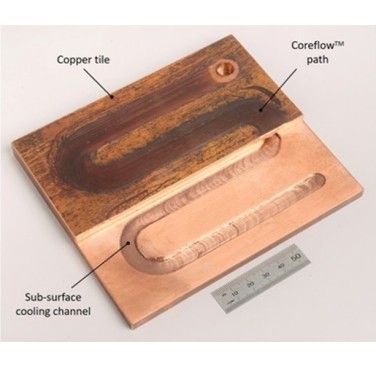 Figure 4. Sub-surface channel introduced into a copper tile