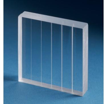 Figure 3. Diffusion bonded PMMA with laser processed channels