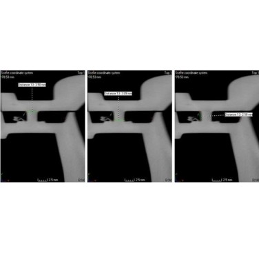 Figure 9. Scrutinising weld dimensions of a tongue and groove welded vapour separator by CT