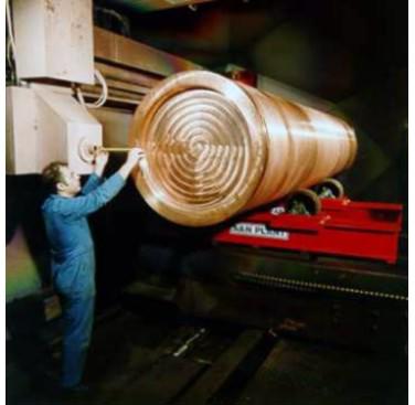 Figure 15. Prototype copper canister developed at TWI for the Swedish Nuclear Fuel and Waste Management Co (SKB)