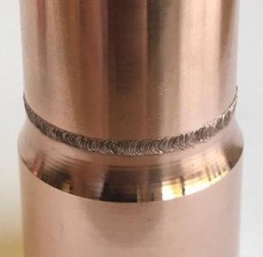 Figure 16. Cu-Be test piece welds