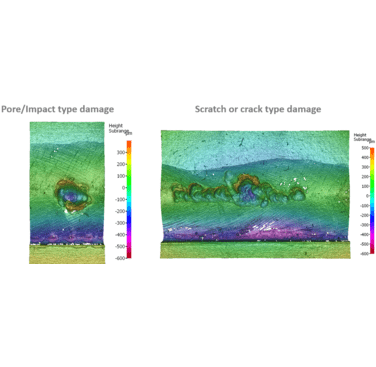 Figure 7. Scratch or crack type damage