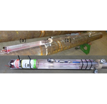 Figure 3. Inspection tool set up for DPI inspection with spray can and camera