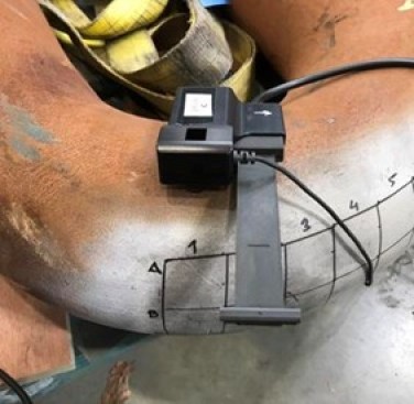 Figure 8. Eddy current array equipment on a mooring chain link