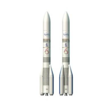 Figure 25. Two configurations of Ariane 6, two and four boosters (courtesy of ESA)