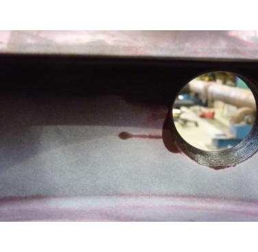 Figure 13. Fatigue crack detected with dye penetrant inspection after the fatigue test