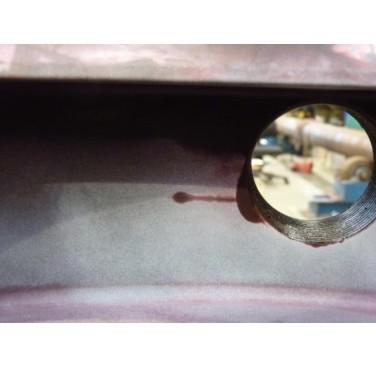 Figure 13. Fatigue crack detected with dye penetrant inspection after the fatigue test